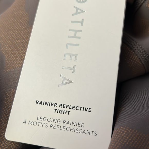 New Athleta Rainier Reflective Tights Leggings Neutral Print SZ 3X - Picture 1 of 8